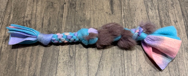 Fleece Bunny Tuggy - Dog (Pastel Rainbow)