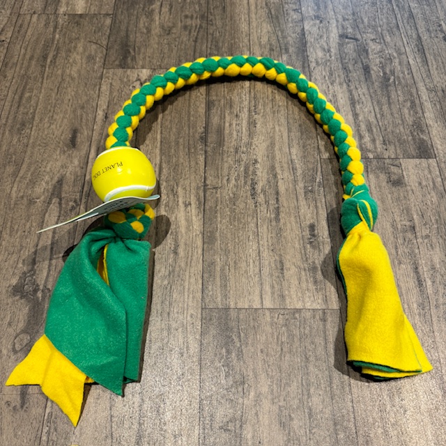 Fleece Chasey Ball Tug (Yellow and Green)