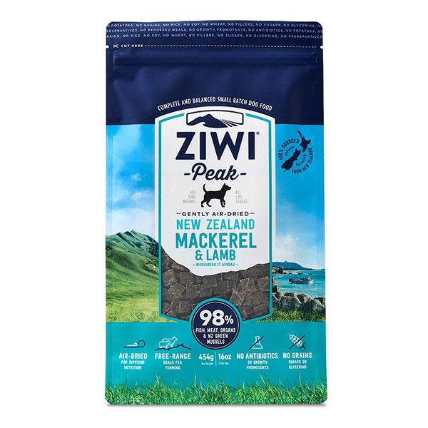 Ziwi Peak Air-Dried Mackerel & Lamb for Dogs 454g (great treat)